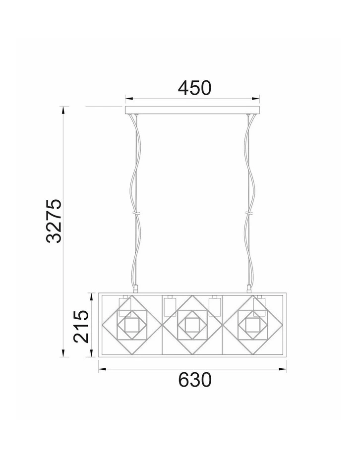 Gaggia Interior Rectangular Imitation Antique Brass Cage Pendant Light image 5