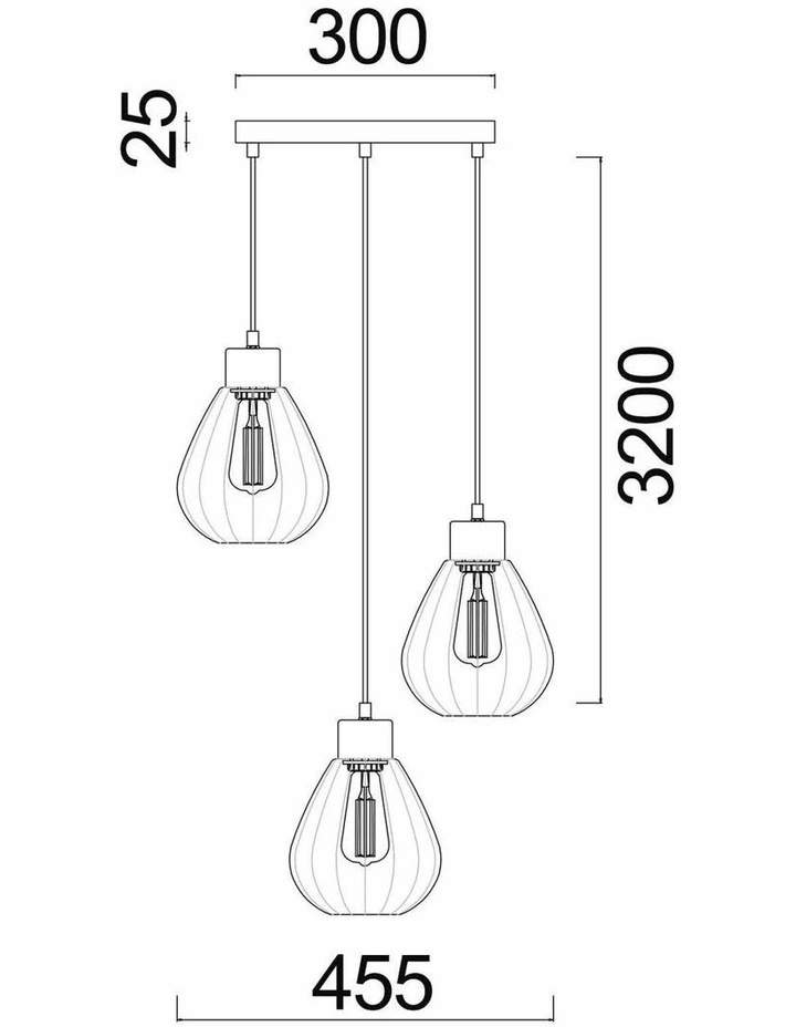 Tulip Interior Bronze Amber / Smokey Black Wine Glass Ribbed Multiple Round Base Pendant Lights image 4
