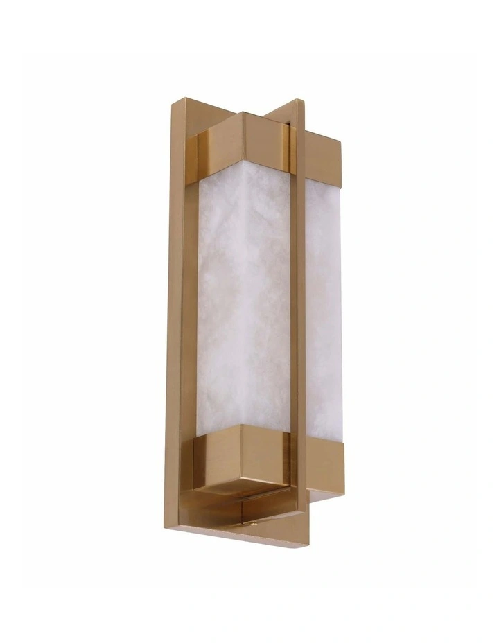 Puente Interior Rectangular Marble with Brass Highlight Wall Light image 3