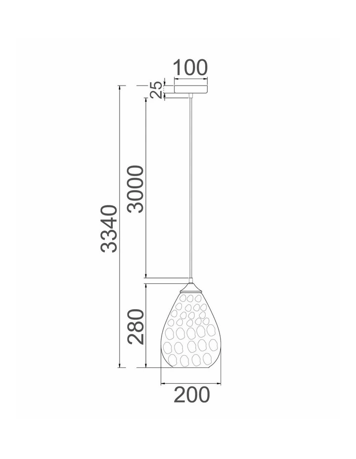 Chuva Smokey Black Mirror Finish Glass with Rain Drop Effect Oval Pendant Light image 3