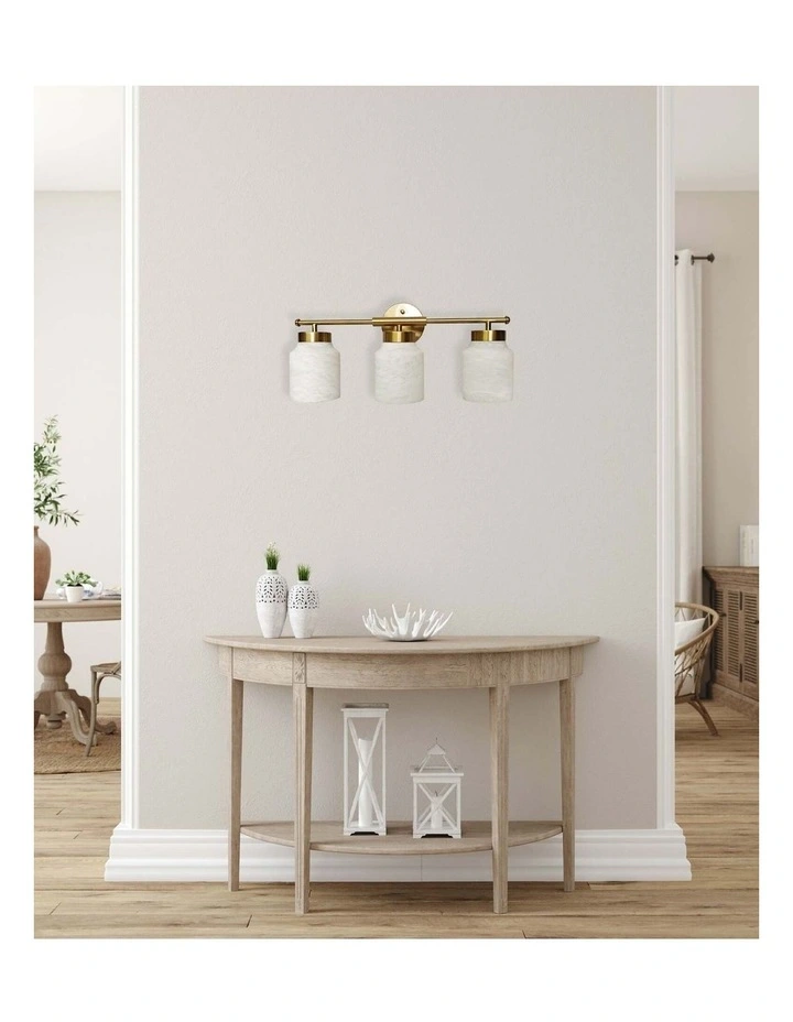 Tufo Interior White Jar Alabaster with Brass Highlight Wall Light image 2