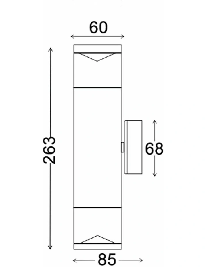 Phare GU10 Exterior Wall Pillar Light (Black) IP65 image 2