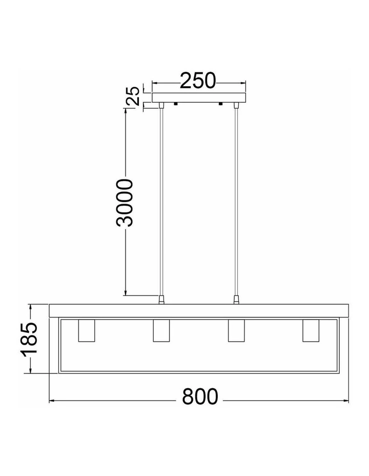 Virun Interior Rectangular Frame Wood with Black Hardware Pendant Light image 4