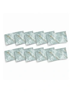 SOGA Peel & Stick Floor and Wall Tiles 30 x 60cm 10 Pack Jade Faux Marble
