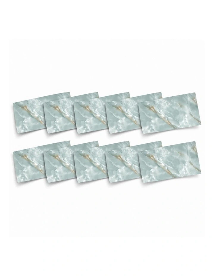 SOGA Peel & Stick Floor and Wall Tiles 30 x 60cm 10 Pack Jade Faux Marble image 1