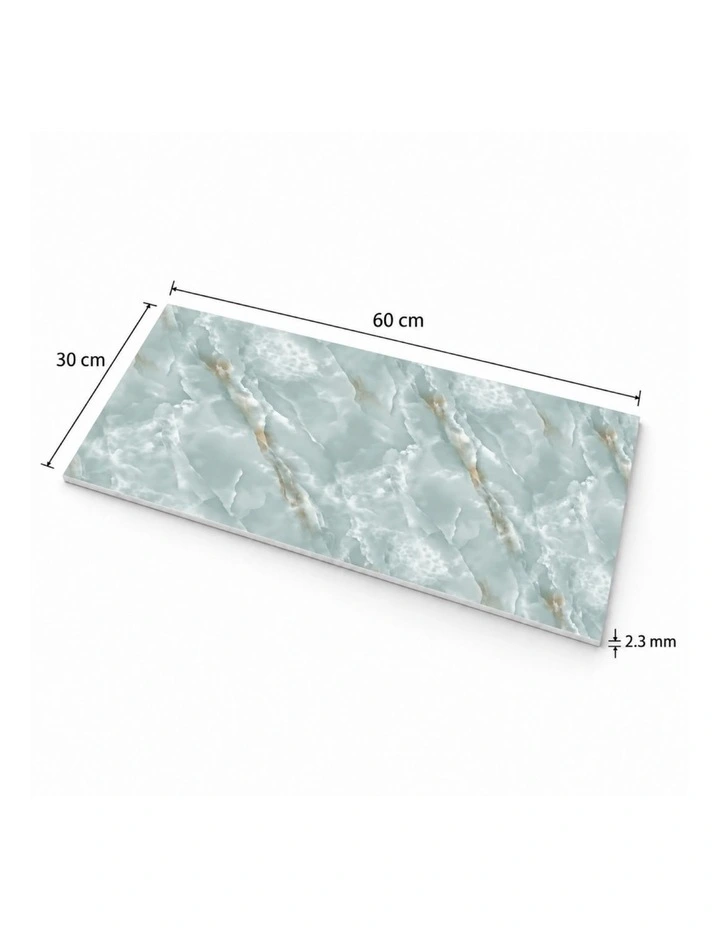 SOGA Peel & Stick Floor and Wall Tiles 30 x 60cm 10 Pack Jade Faux Marble image 7