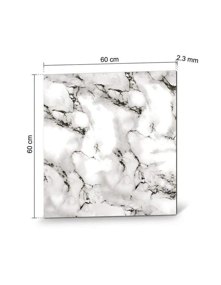 SOGA Peel & Stick Floor and Wall Tiles 60 x 60cm 10 Pack Black White Faux Marble image 5