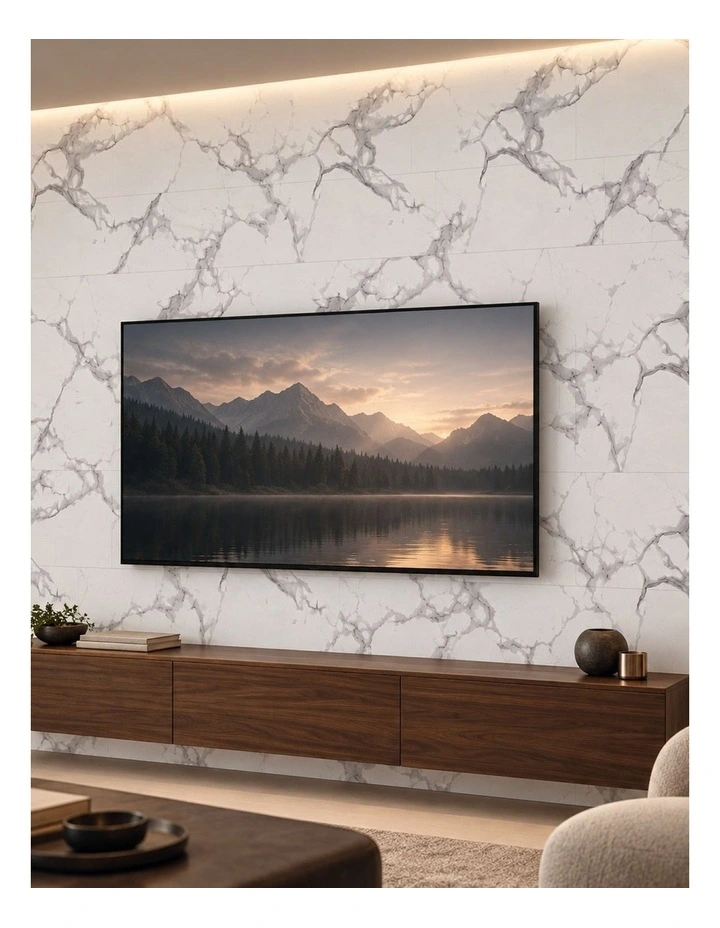 SOGA Peel & Stick Floor and Wall Tiles 30 x 60cm 10 Pack White Grey Faux Marble image 2
