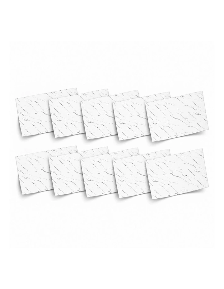SOGA Peel & Stick Floor and Wall Tiles 30 x 60cm 10 Pack White Faux Marble image 1