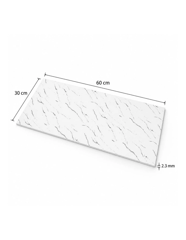 SOGA Peel & Stick Floor and Wall Tiles 30 x 60cm 10 Pack White Faux Marble image 7