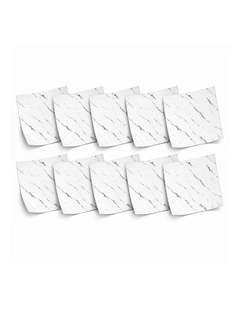 SOGA Peel & Stick Floor and Wall Tiles 30 x 30cm 10 Pack White Faux Marble