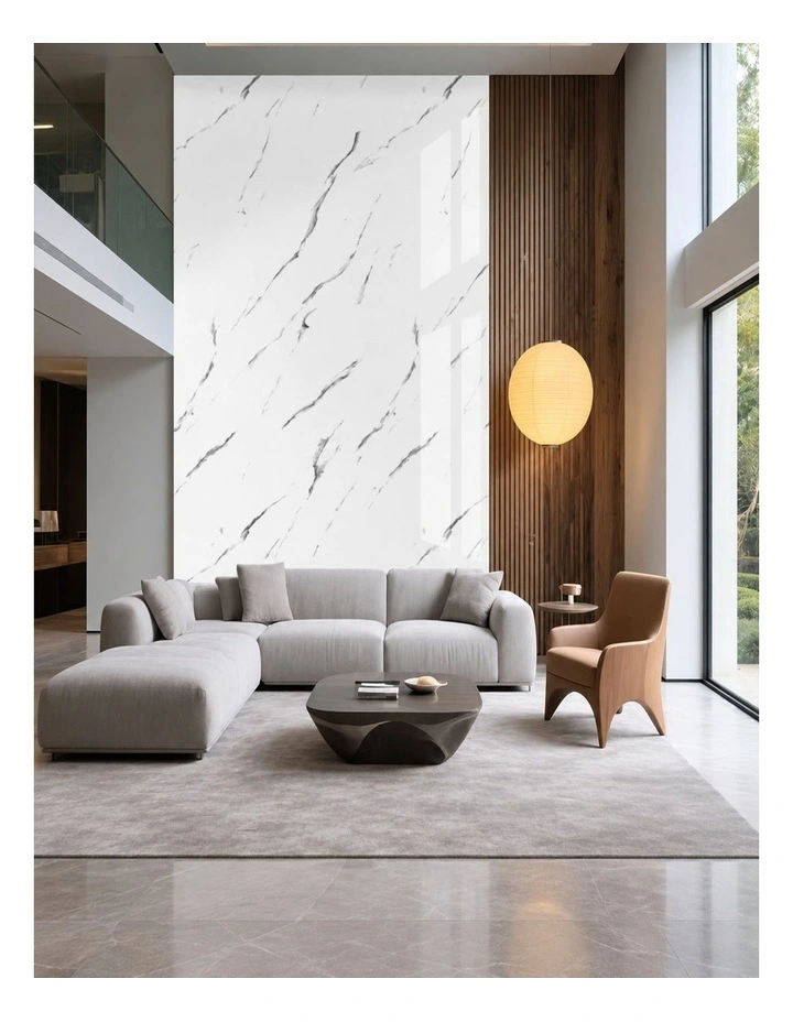 SOGA Peel & Stick Floor and Wall Tiles 30 x 30cm 10 Pack White Faux Marble image 4