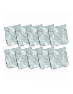 SOGA Peel & Stick Floor and Wall Tiles 60 x 60cm 10 Pack Jade Faux Marble