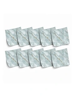 SOGA Peel & Stick Floor and Wall Tiles 30 x 30cm 10 Pack Jade Faux Marble