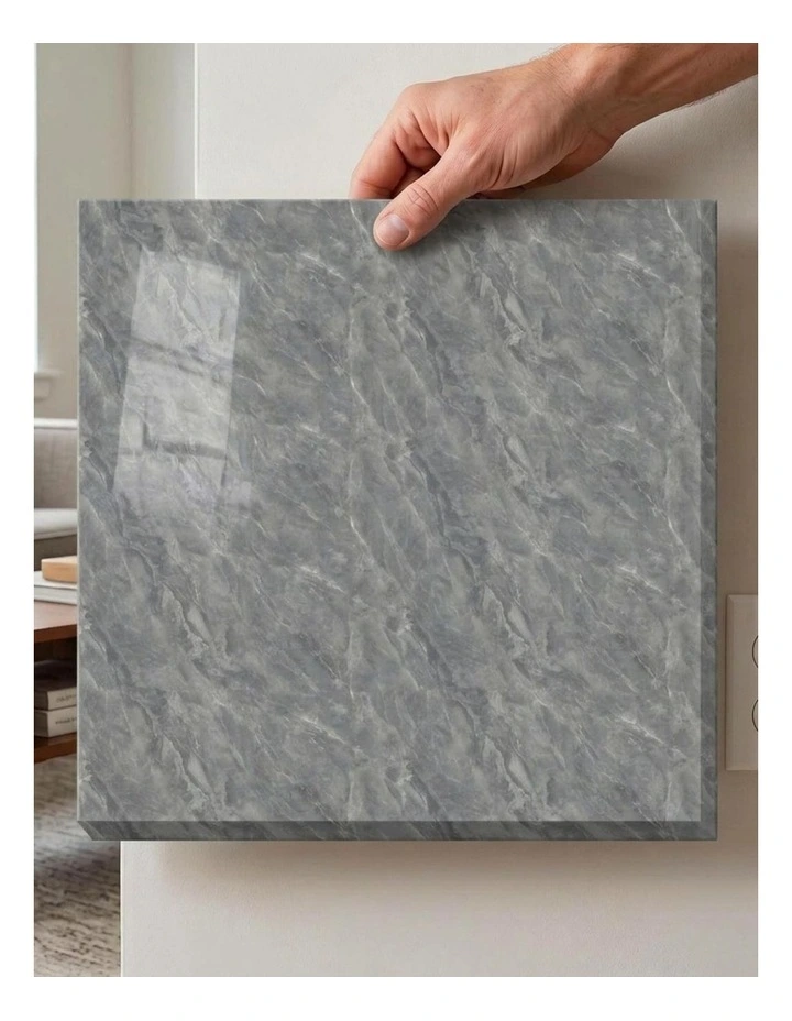SOGA Peel & Stick Floor and Wall Tiles 30 x 30cm 10 Pack Grey Faux Marble image 4
