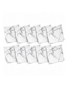 SOGA Peel & Stick Floor and Wall Tiles 60 x 60cm 10 Pack White Grey Faux Marble