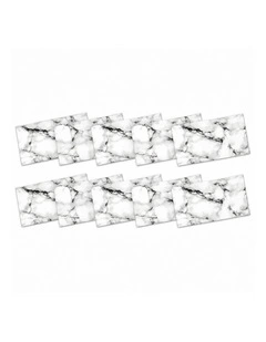 SOGA Peel & Stick Floor and Wall Tiles 30 x 60cm 10 Pack Black White Faux Marble