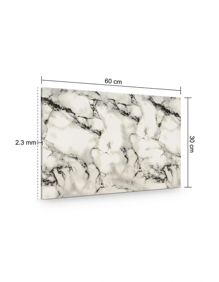SOGA Peel & Stick Floor and Wall Tiles 30 x 60cm 10 Pack Black White Faux Marble image 6