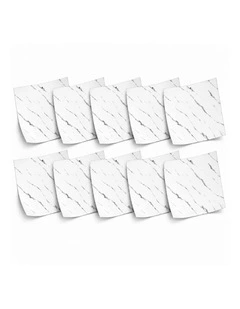 SOGA Peel & Stick Floor and Wall Tiles 60 x 60cm 10 Pack White Faux Marble