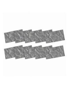 SOGA Peel & Stick Floor and Wall Tiles 30 x 60cm 10 Pack Grey Faux Marble