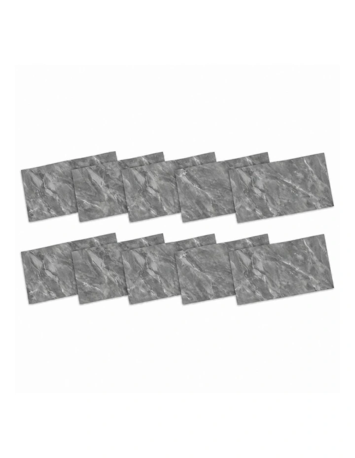 SOGA Peel & Stick Floor and Wall Tiles 30 x 60cm 10 Pack Grey Faux Marble image 1