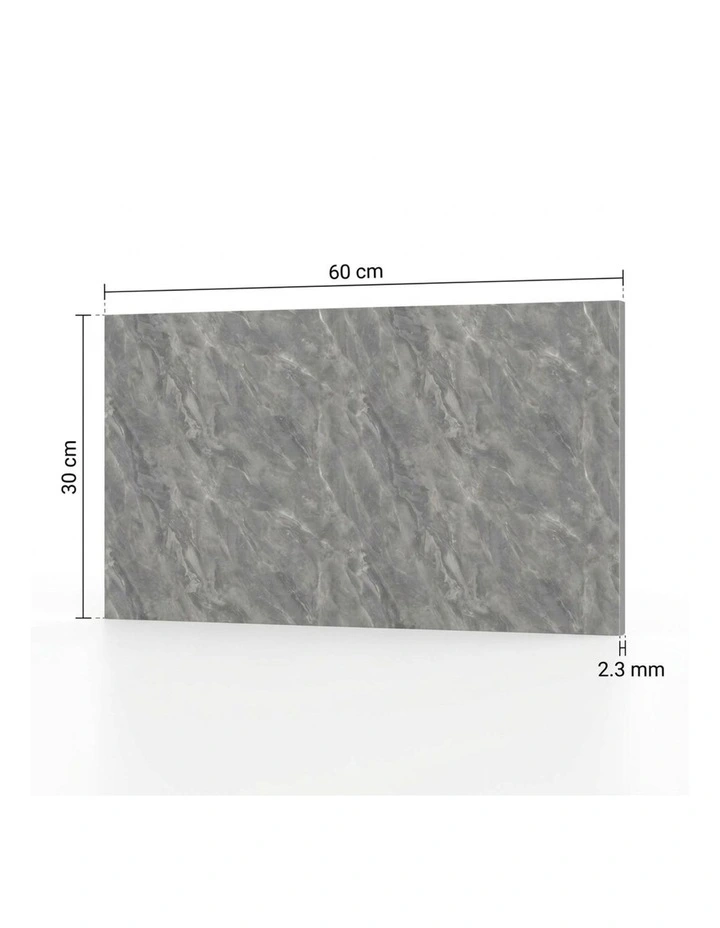 SOGA Peel & Stick Floor and Wall Tiles 30 x 60cm 10 Pack Grey Faux Marble image 7
