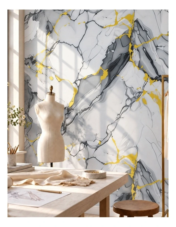SOGA Peel & Stick Floor and Wall Tiles 30 x 60cm 10 Pack Blue Agate Faux Marble image 3