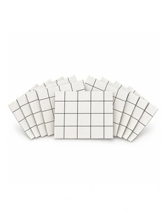 SOGA Peel & Stick Floor and Wall Tiles 30 x 30cm 10 Pack White Grid Tile Look