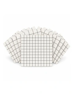 SOGA Peel & Stick Floor and Wall Tiles 60 x 60cm 10 Pack White Grid Tile Look