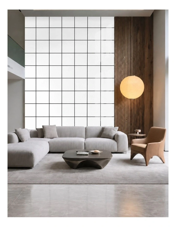 SOGA Peel & Stick Floor and Wall Tiles 60 x 60cm 10 Pack White Grid Tile Look image 3