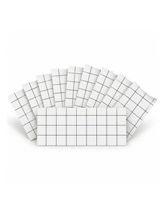 SOGA Peel & Stick Floor and Wall Tiles 30 x 60cm 10 Pack White Grid Tile Look