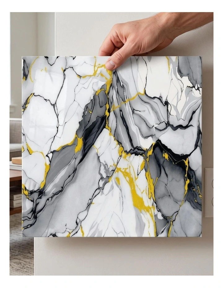 SOGA Peel & Stick Floor and Wall Tiles 60 x 60cm 10 Pack Blue Agate Faux Marble image 4