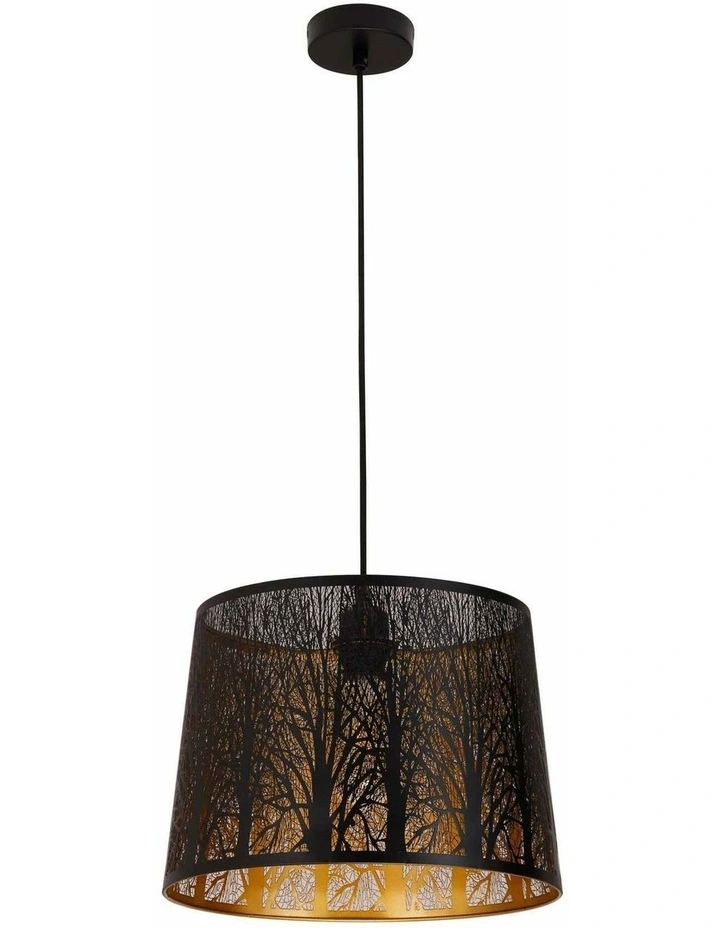 Penshade Interior Slanted with Tree Pattern Laser Cut Pendant Lights image 2