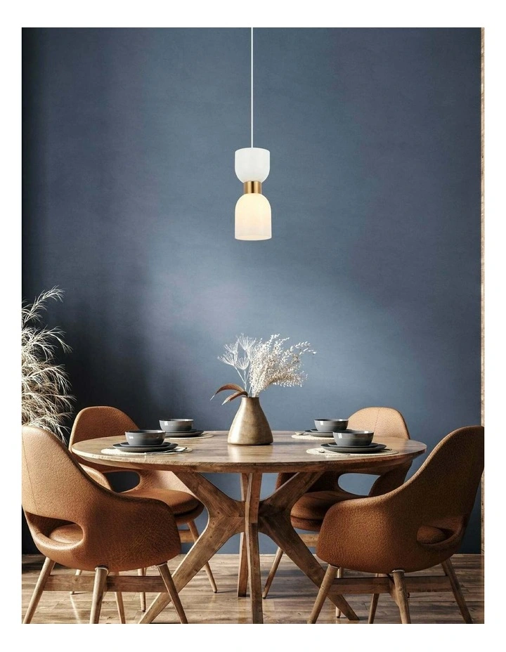 Clessidra Interior Mirror Finish Smokey Black / Opal Glass Ellipse Pendant Lights image 2