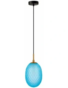 Kathal Interior Ellipse Glass Segmented with Brass Highlight Enclosed Pendant Lights
