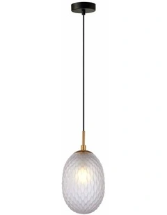 Kathal Interior Ellipse Glass Segmented with Brass Highlight Enclosed Pendant Lights
