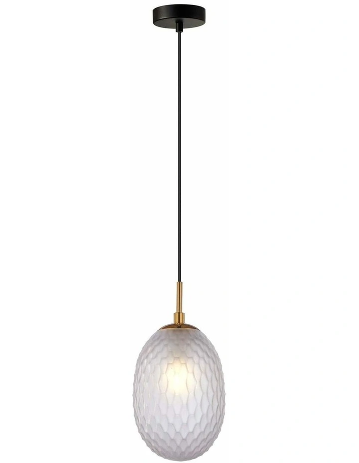 Kathal Interior Ellipse Glass Segmented with Brass Highlight Enclosed Pendant Lights image 1