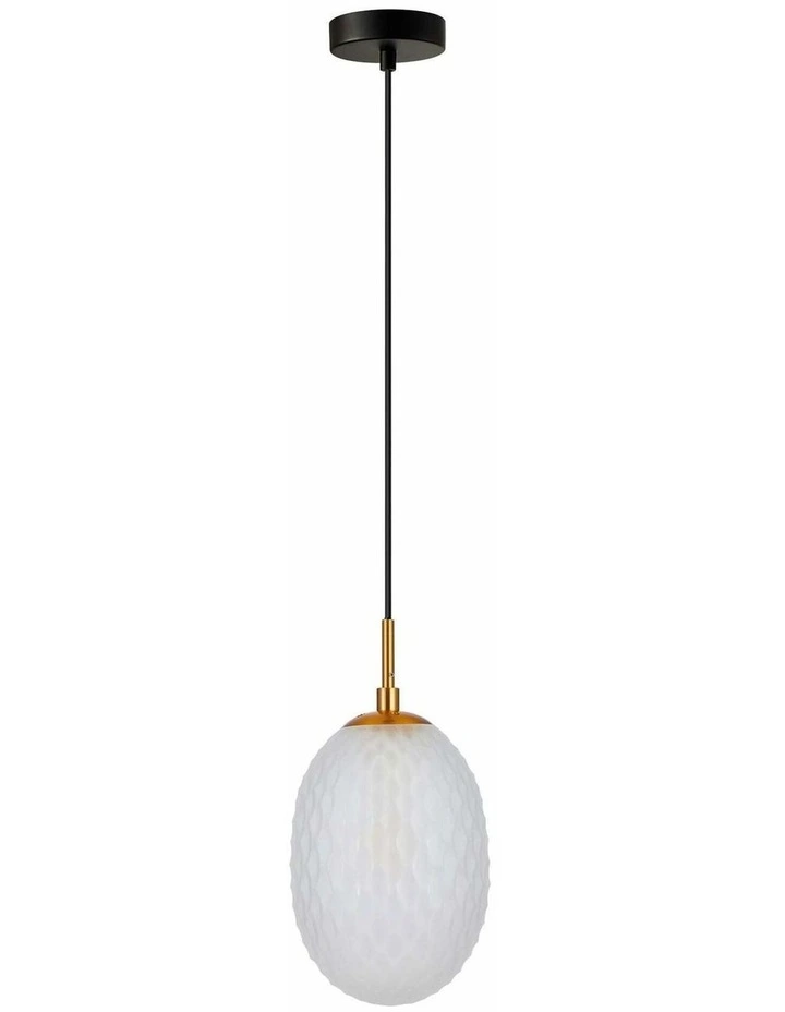 Kathal Interior Ellipse Glass Segmented with Brass Highlight Enclosed Pendant Lights image 2