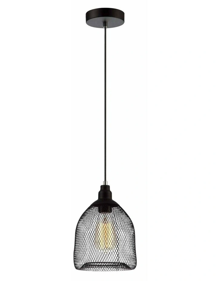 Cheveux Industrial Black Mesh Bird Cage Pendant Light image 1