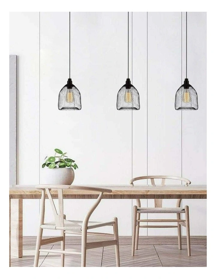 Cheveux Industrial Black Mesh Bird Cage Pendant Light image 2