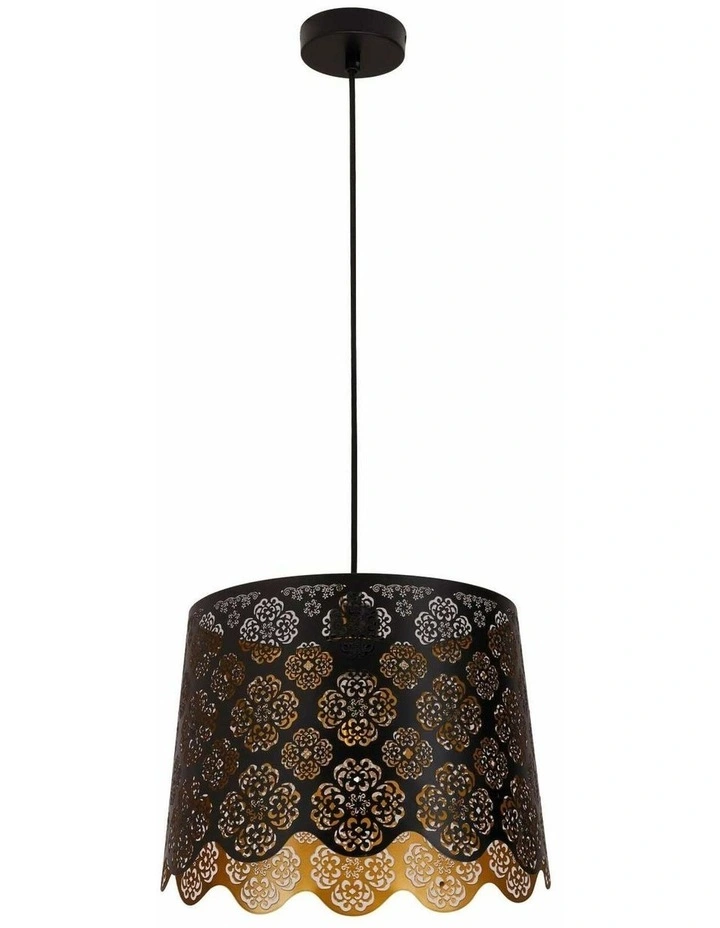 Penshade Interior Slanted with Flower Pattern Laser Cut Pendant Lights image 2