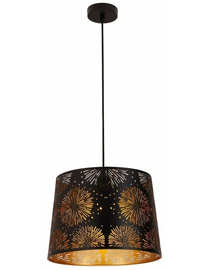 Penshade Interior Slanted with Starburst Pattern Laser Cut Pendant Lights image 1