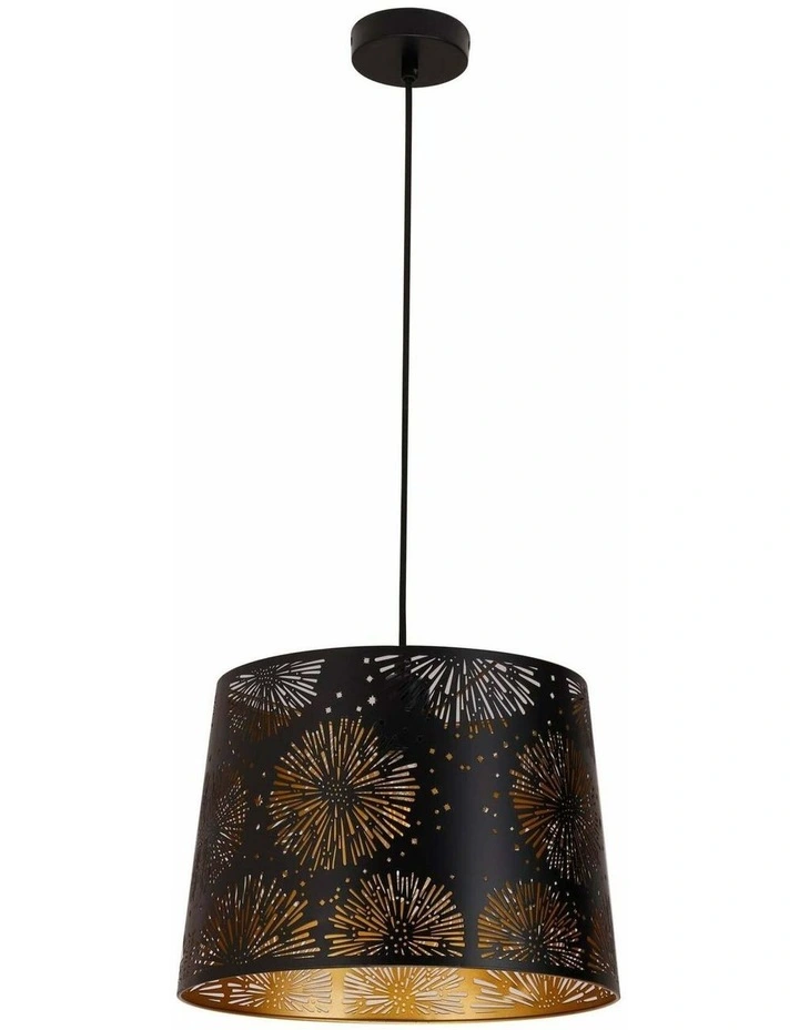 Penshade Interior Slanted with Starburst Pattern Laser Cut Pendant Lights image 2