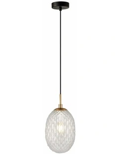 Kathal Interior Ellipse Glass Segmented with Brass Highlight Enclosed Pendant Lights