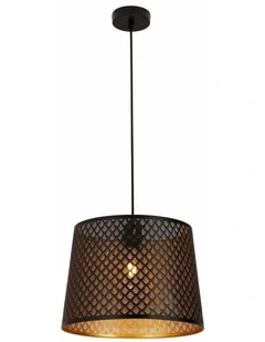 Penshade Interior Slanted with Geometry Pattern Laser Cut Pendant Lights