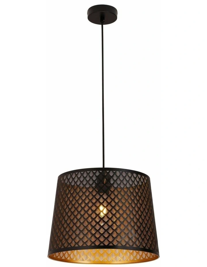 Penshade Interior Slanted with Geometry Pattern Laser Cut Pendant Lights image 1