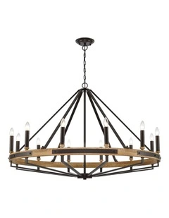 Funale Interior Candelabra Natural Wood / Oak Wood 12-Light Pendant Lights