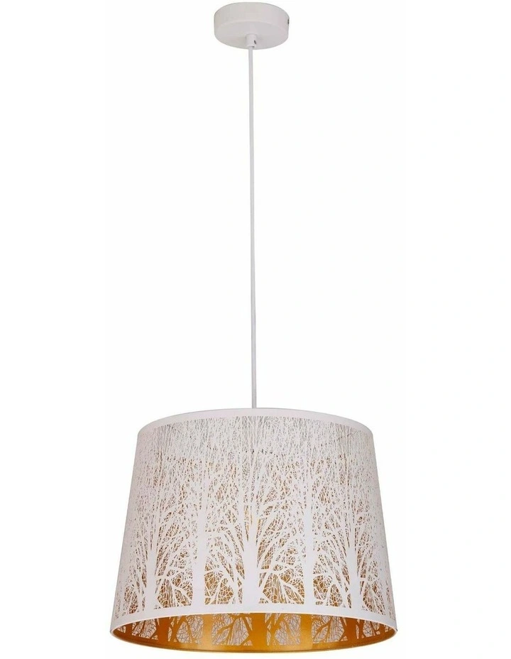 Penshade Interior Slanted with Tree Pattern Laser Cut Pendant Lights image 2