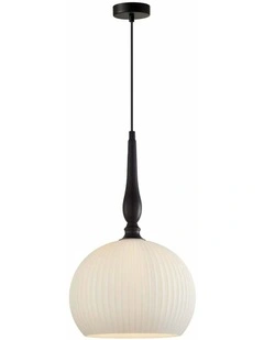 Caliz Interior Frosted Wine Glass Ribbed with Brass / Black Pendant Lights