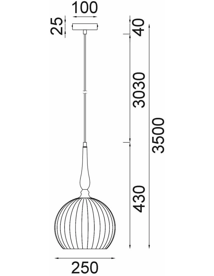 Caliz Interior Frosted Wine Glass Ribbed with Brass / Black Pendant Lights image 4